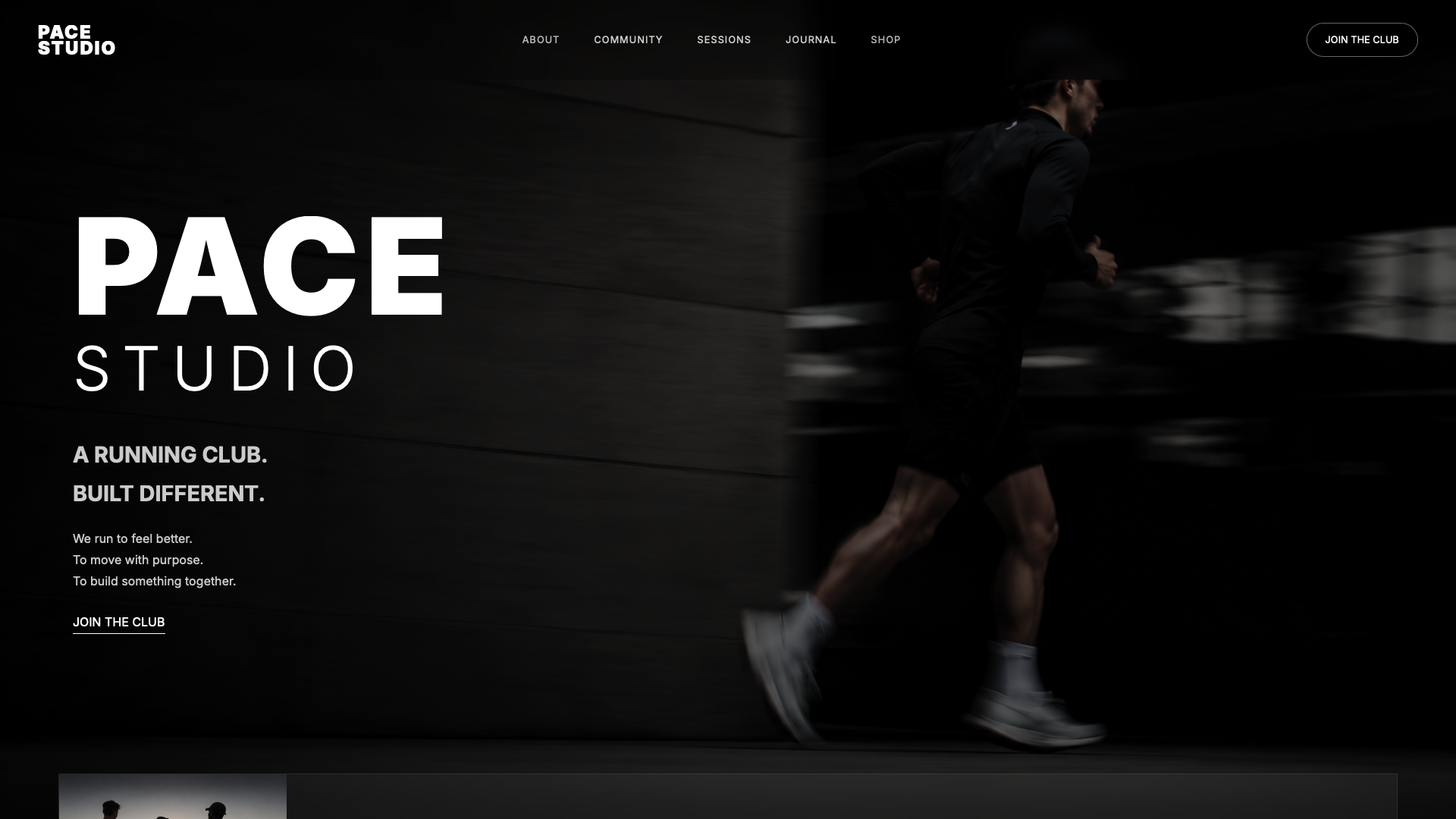 De homepage van PACE Studio